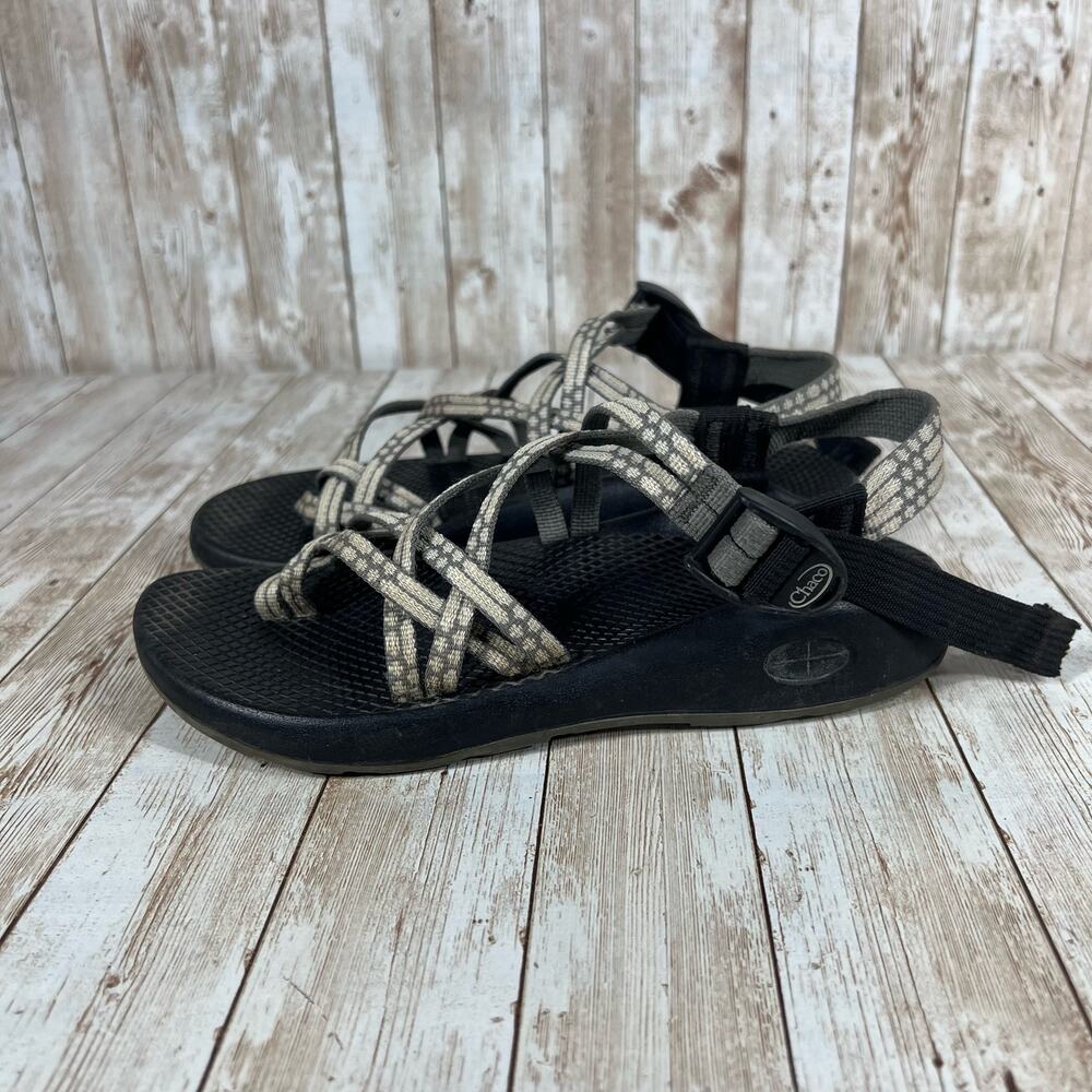 Chaco Z2 Classic‎ Womens 7 Sandals Black Grey Double Strap Toe Loop Vibram Sole